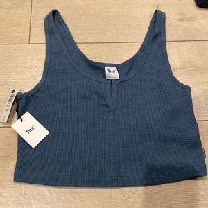 Tna brand new waffle notch crop top